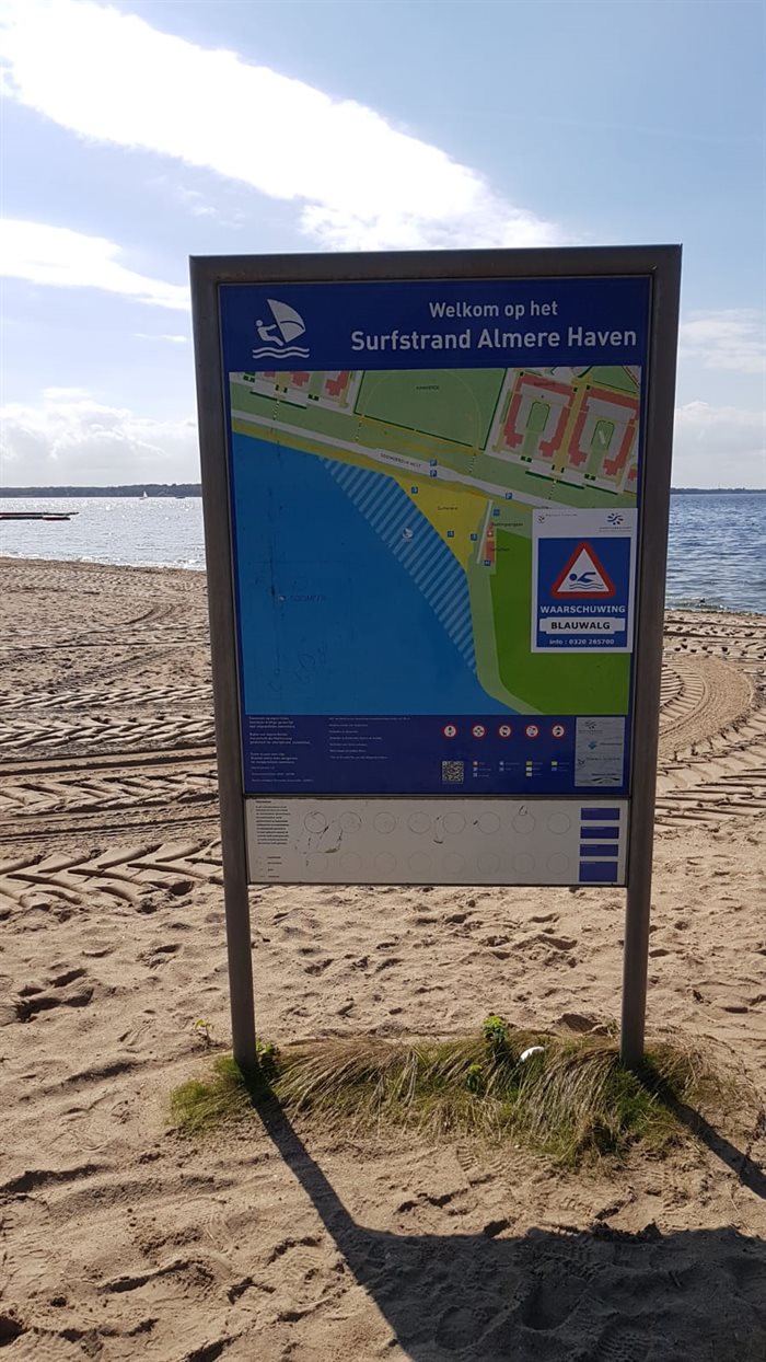 Waarschuwing blauwalg Surfstrand Almere-Haven - 12 sept 2019
